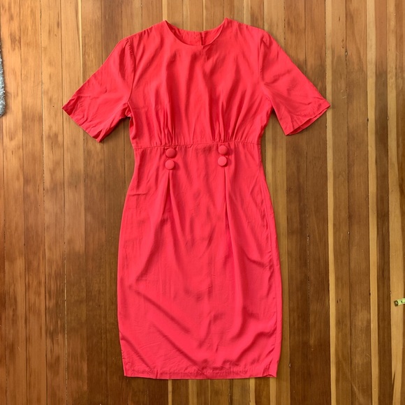 80s does 50s coral cute dress 6 - Picture 1 of 4